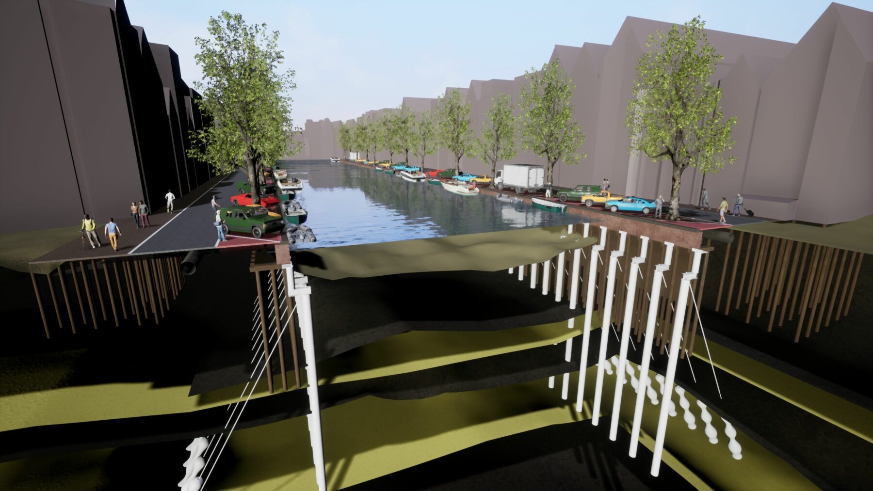 3D-model van de kade-fundovatie